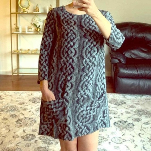 the podolls Dresses & Skirts - The Podolls Silk Dress‎ Knit Print Pockets USA Made Size Small